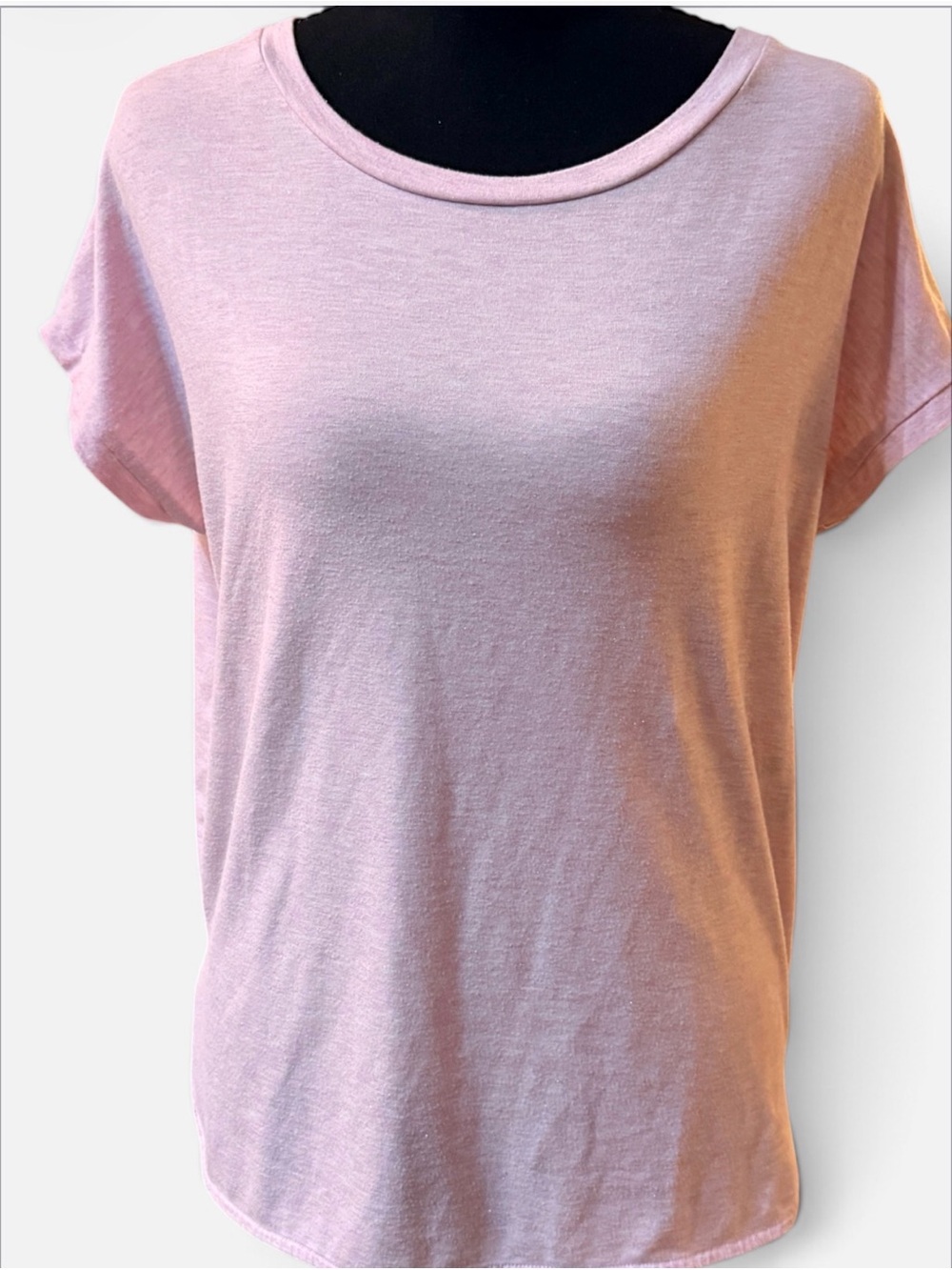 ICHI Ihrebel High-Low T-Shirt Women's Blush Pink Short Sleeve Crewneck Tee Sz S